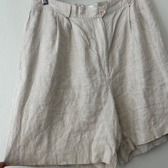 Vintage Talbots High Waist Irish Linen Shorts - Cream - Picture 2 of 8